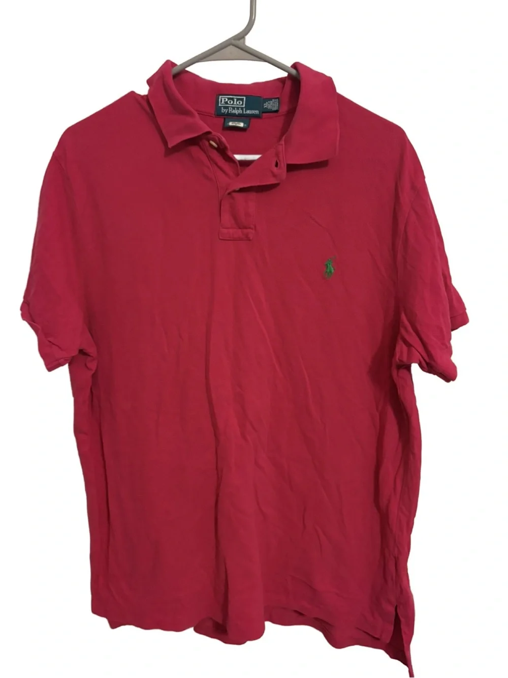 Ralph Lauren Men’s Pink Polo with Green Pony Logo